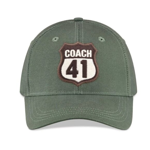 Coach Fragrance 41 Men’s Adjustable Baseball Cap, Forest Green Cotton Blend-NEW - Picture 1 of 7